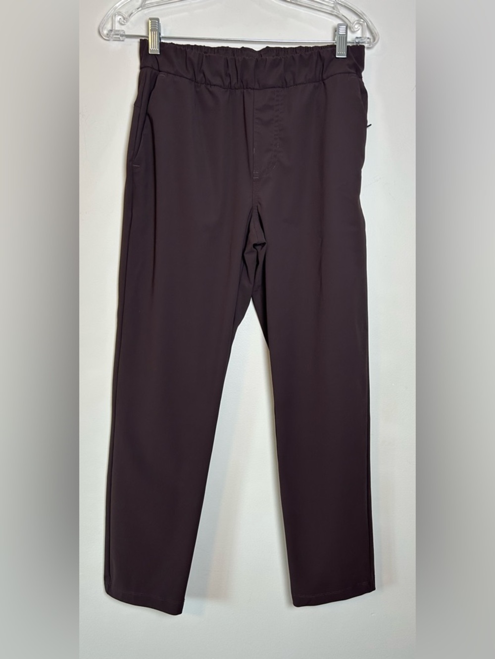 Vuori Dark Brown performance pants small pull on athletic travel casual stretch